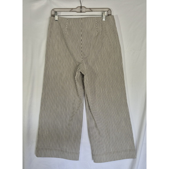 New w/Tag Trina Turk Whitewash/Gray Striped Cropped Fortunate Pant US 4 RT $248 - Picture 8 of 9